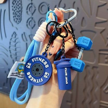 Creative Mini Gym Barbell Plate Keychain