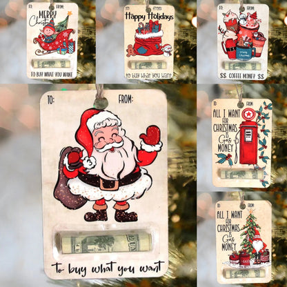 🎅💸 Handcrafted Wooden Money Holders Gift