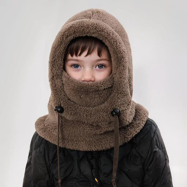 🎉 Neck Warmer Hat🎉Windproof Thermal Kids Full Face Mask with Detachable Hood