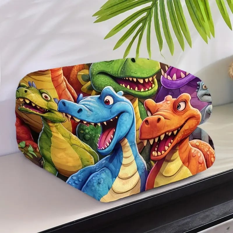 🎁Cute Smiling Dinosaurs HD Digital Print Flannel