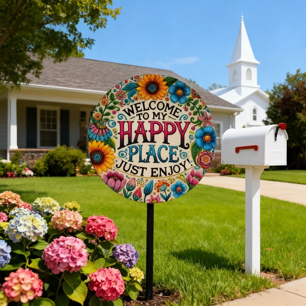 🔥Welcome to My Happy Place – Metal Wall Sign