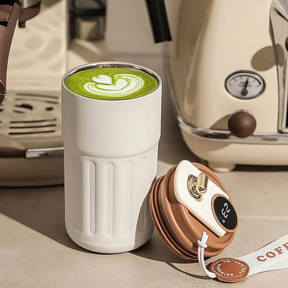 🎁🎁Christmas gift🎁450ml Stainless Steel Travel Mug with Temperature Display - Vacuum Insulated Bottle