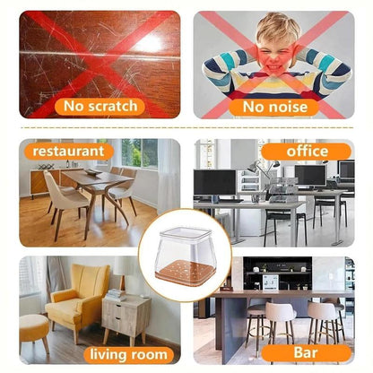 Square Chair Leg Protectors for Hardwood Floor Fits All Shape Chair Mat for Wood and Tile Floors.