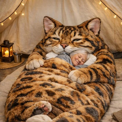 ⏰🐱 Fluffy cat sleeping bagy💤