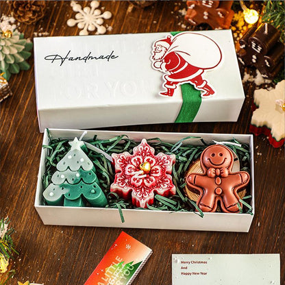 🕯️Cute Festive Scented Candles | Handmade Christmas Gift Set - Aromatherapy & Perfect Holiday Decor