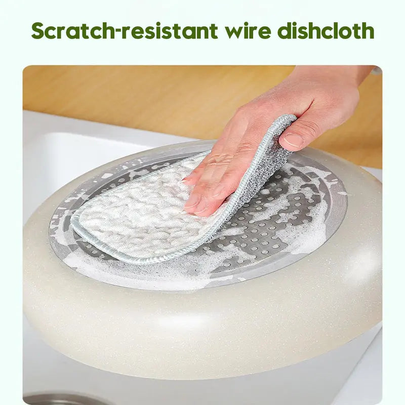 10 Pcs Multipurpose Wire Dishwashing Rags for Wet and Dry, Double Sided Wire Washing Cloth
