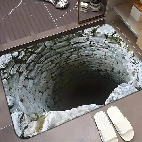 Visual Illusion Endless Abyss Pattern HD Printed Non-Slip Doormat 🔥Same as in the video