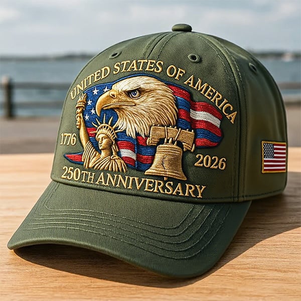 🔥Eagle & Liberty – United States 250th Anniversary Embroidered Hat✨