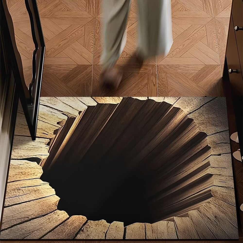 Visual Illusion Endless Abyss Pattern HD Printed Non-Slip Doormat 🔥Same as in the video
