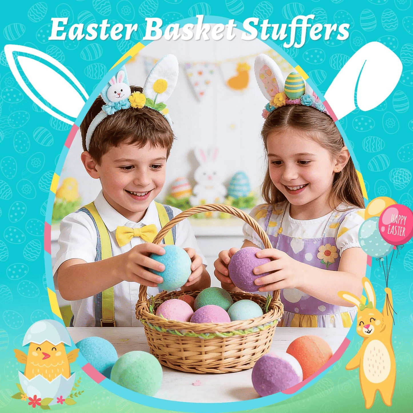 🔥🛁 Natural Bath Bombs for Kids with Mega Bubbles & Surprise Inside 🥚✨12 pcs[1 Box]