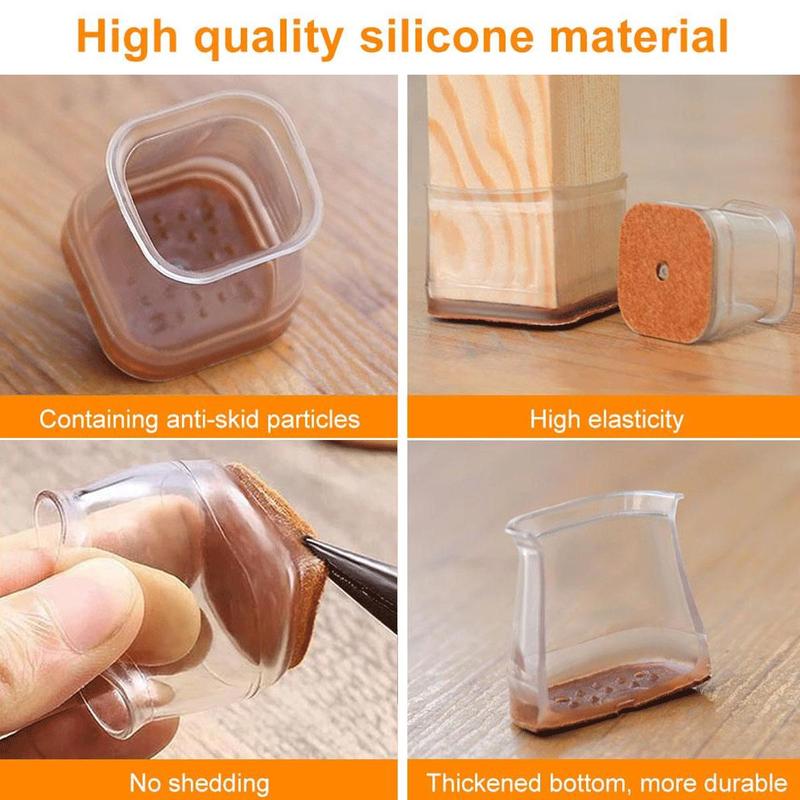 Square Chair Leg Protectors for Hardwood Floor Fits All Shape Chair Mat for Wood and Tile Floors.