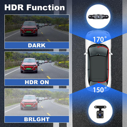 Four-channel surveillance dashcam