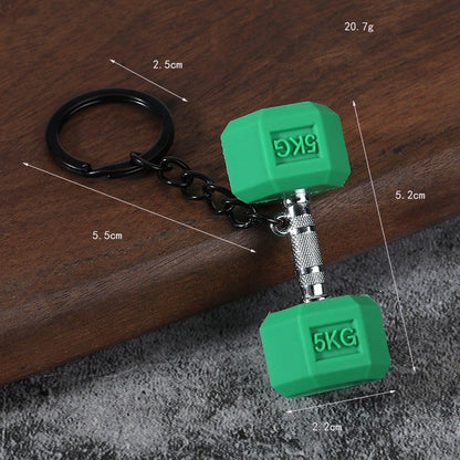 Creative Mini Gym Barbell Plate Keychain