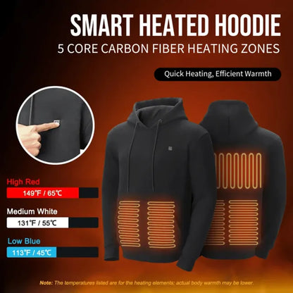 Smart Heated Hoodie! 🧥🔥 5 Heat Zones, Adjustable Temp & Ultra-Comfort! ❄️