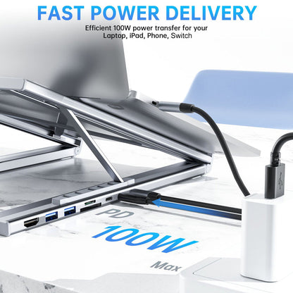 💥HOT SALE💥Limited-time offer-USB-C Docking Station Laptop Stand with 4K HDMI